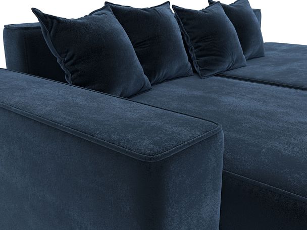 Диван угловой Лига-079 угол левый Велюр синий - Вид 4