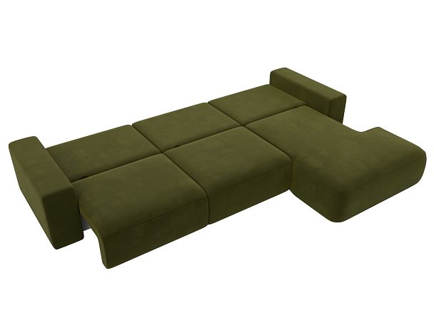 Диван угловой Лига-036 Классик Лонг правый угол Микровельвет зеленый - Вид 10