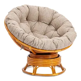 Кресло-качалка Папасан/Papasan (W 23/01 B) /с подушкой/Cognac (коньяк) - Фото предпросмотра