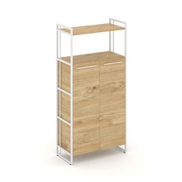 Rift Шкаф 4 ниши широкий RF.SS-43 Тиквуд Светлый/Металл Белый 798*396*1648 - Фото предпросмотра