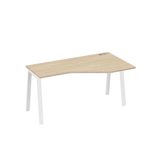 Стол эргономичный правый "Техно" на металлокаркасе TRE A4 А4 Б3 056 БП дуб скандинавский / металлокаркас белый - Вид 1