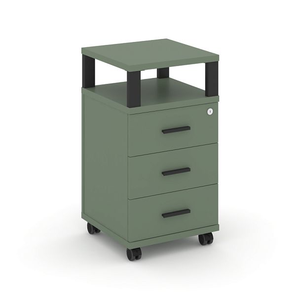 Concept Тумба мобильная 3 ящ. с надставкой CN.TUM-004 B Кобо/Металл Черный 420*420*782 - Вид 1