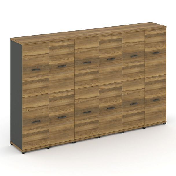 Concept Шкаф 6 узких секций, 4 ниши CN.STU-462 A Сандал Янтарный/Антрацит/Металл Антрацит 2500*420*1554 - Вид 1