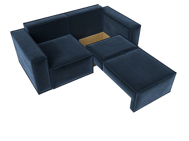Диван прямой Куба мини Велюр синий - Вид 7