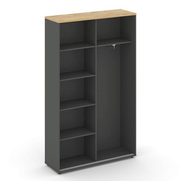 Стайл Проджект Шкаф-купе комбинир. SN.SHK-002 Антрацит/Тиквуд Светлый/Черный Ручки 1200*400*1982 - Вид 2