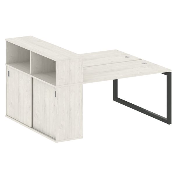 Metal System Quattro Р. ст. с шкафом-купе на О-образном м/к 50БО.РС-СШК-2.3 Т Дуб наварра/Антрацит металл 1810*1475*1098 - Вид 1