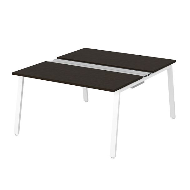 Рабочая станция на металлокаркасе с щетками "Столы для персонала"  ПК-ТНП-СР140Х160Н2/МКА/БЭ/КК-В2-707 дуб ферраре - Вид 1