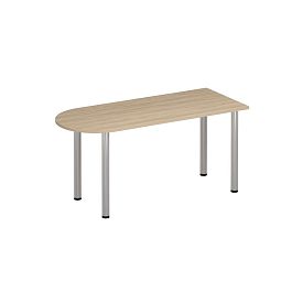 Стол письменный полукруглый на хромированных опорах Формула МХ ФР 2102 вяз светлый - Фото предпросмотра