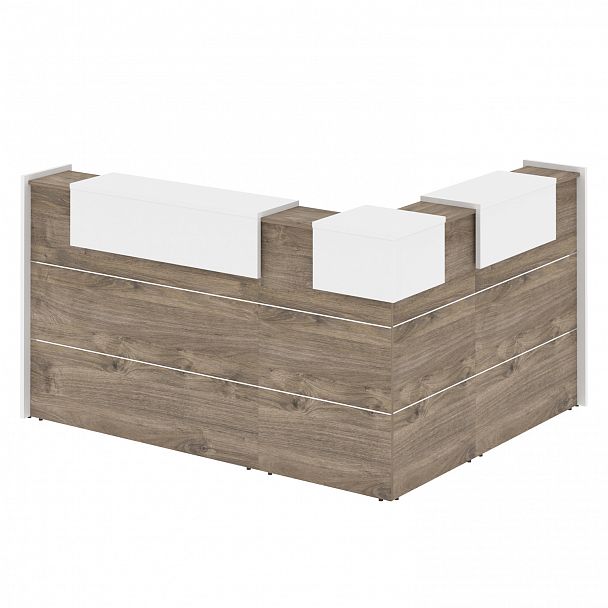 Ресепшн Г-образный "Onix" O.R-K-28 тиквуд темный/белый - Вид 2