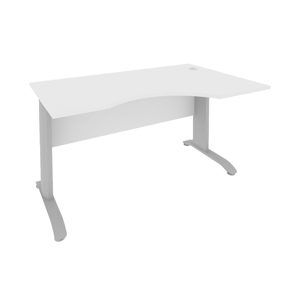 Riva Metal-L Стол криволинейный правый ПЛ.СА-2 (R) Белый/Тёмно-серый металл 1400*900*750 - Вид 1