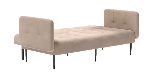 Monaco диван-кровать прямой с подлокотниками, трехместный, велюр бежевый Velutto 06 - Вид 6