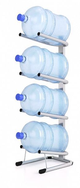 Стойка для воды Бридж-4 металлик 370х450х1140 "Стеллажи для бутылок" ТК-002561000682 серый - Вид 1