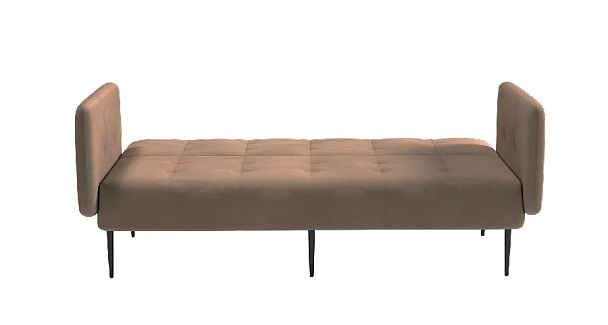 Monaco диван-кровать прямой с подлокотниками, трехместный, велюр бежевый Velutto 23 - Вид 5