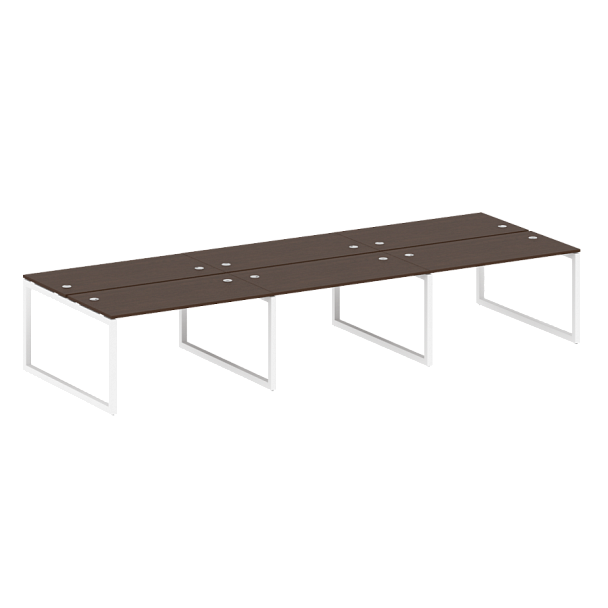 Metal System Quattro Р. ст. на 6 раб. места на О-образном м/к 50БО.СМ-6.3 Венге/Белый металл 4200*1475*750 - Вид 1