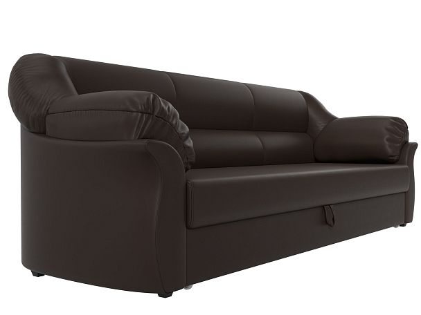 Диван прямой Карнелла (полностью экокожа коричневая) - Вид 3