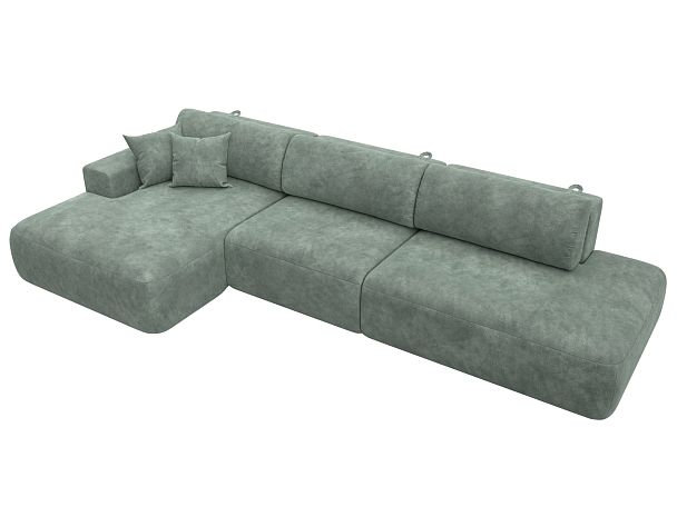 Диван угловой Лига-036 НПБ Модерн Лонг левый угол Велюр зеленый - Вид 5