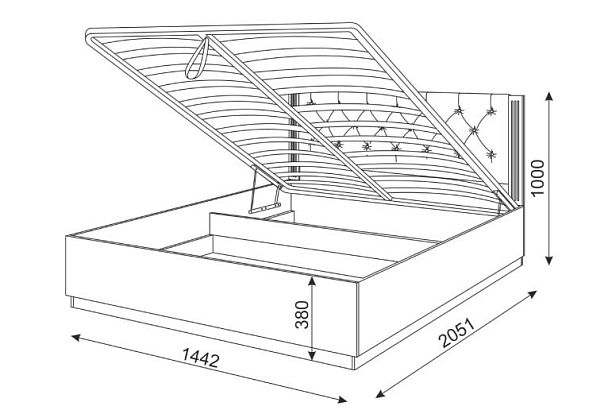 Спальня "Тиффани" кровать с подъемным механизмом №1 на 1, 4 м - Вид 2