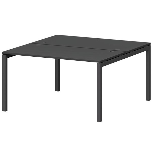 Бенч двойной на металлокаркасе СМС2-П-16К.149.Пр50 Графит/Антрацит 1600x1496x750 Смарт - Вид 1