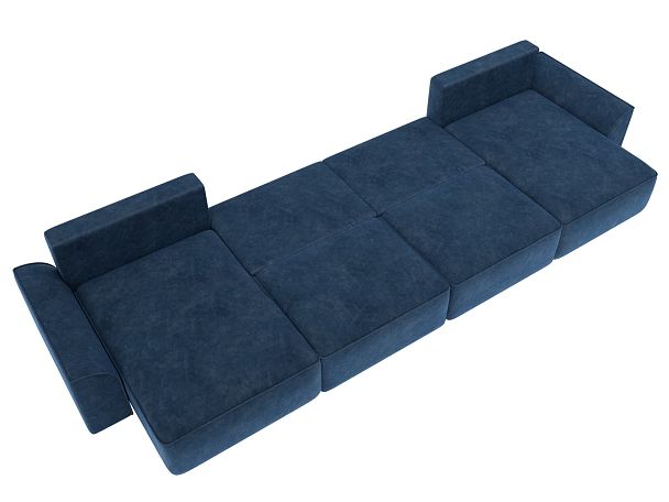Диван п-образный Лига-048 НПБ лонг Велюр синий - Вид 9
