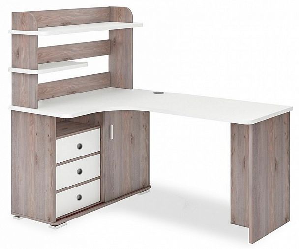 Стол компьютерный Домино СР-165 Белый/Нельсон левый - Вид 1