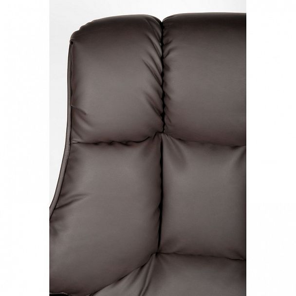 Кресло Президент / сталь + хром / темно-коричневая кожа - Вид 9