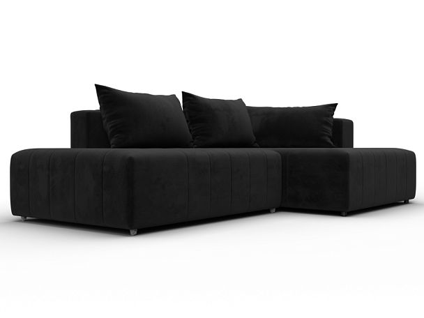 Диван угловой Лига-103 НПБ угол правый Велюр черный - Вид 3