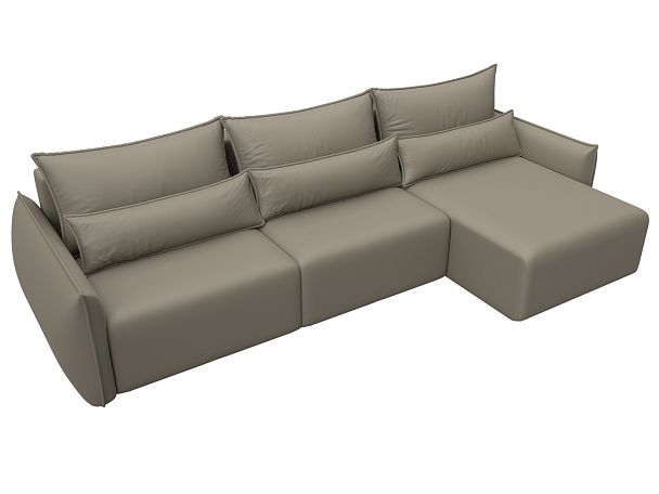 Диван угловой Лига-051 НПБ Лонг угол универсальный Экокожа бежевый - Вид 6