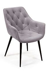 Стул Archi, бархат светло-серый 26, опора конус - Фото предпросмотра