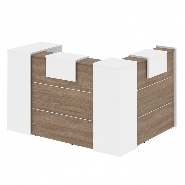 Ресепшн Г-образный "Onix" O.R-K-26 дуб аризона/белый - Вид 2