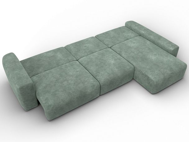 Диван угловой Лига-066 НПБ Лонг угол правый Велюр зеленый - Вид 11