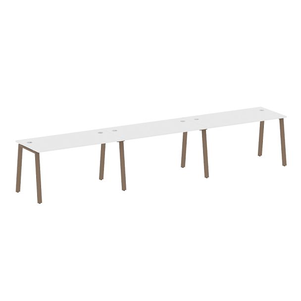 Metal System Р. ст. на 3 раб. места на А-образном м/к БА.СМ-3.3 Белый/Мокко металл 4200*720*750 - Вид 1