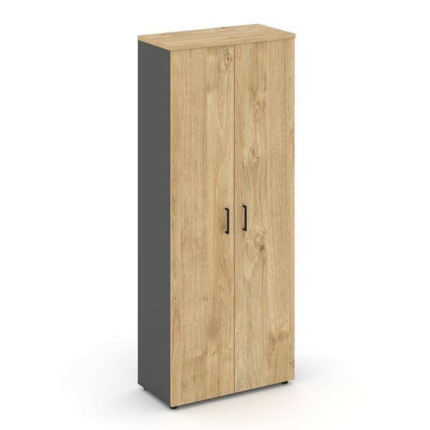 Style Project Шкаф высокий широкий SN.STS.E-108 Антрацит/Тиквуд Светлый/Черный Ручки 796*400*1982 - Вид 1