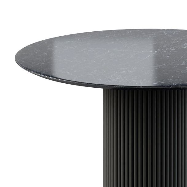 Стол круглый Nolan 100, керамика глянцевая, черная - Вид 5