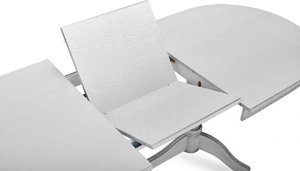 Стол деревянный раздвижной Барэнт 150(190)х90х76 Белый с серебряной патиной - Вид 8