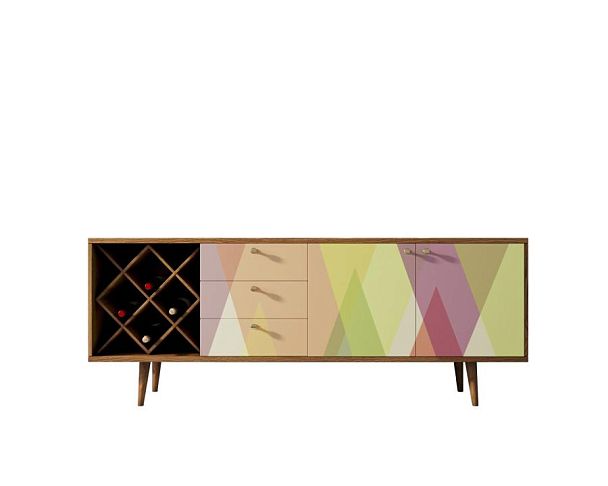 Комод Berber удлиненный с бутылочницей 16 принт арт BB15/Print_16 - Вид 1