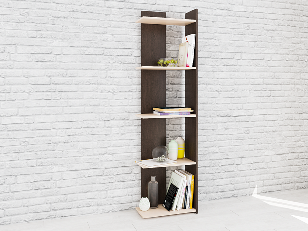 Стеллаж Ромео-7 (1800х500х250) венге/дуб молочный - Вид 1