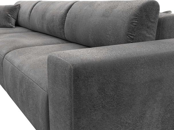 Диван угловой Лига-036 НПБ Классик Лонг левый угол Велюр серый - Вид 4