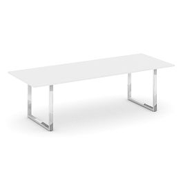 Style Project Direct Lux Стол переговорный M-SN-6O.SPRG-258.3 Белый/Нержавеющая Сталь/Хром 2580*980*25 - Фото предпросмотра