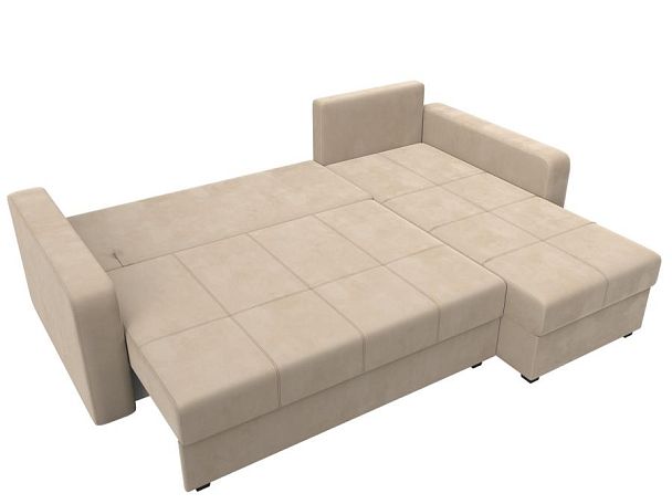 Диван угловой Ливерпуль Лайт правый угол Велюр бежевый - Вид 8