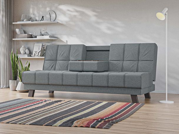 Диван прямой Винсент Рогожка серый - Вид 1