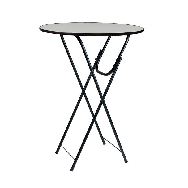 Стол Лидер 9, D800, серый, кромка т -образная черная, каркас черный - Вид 1