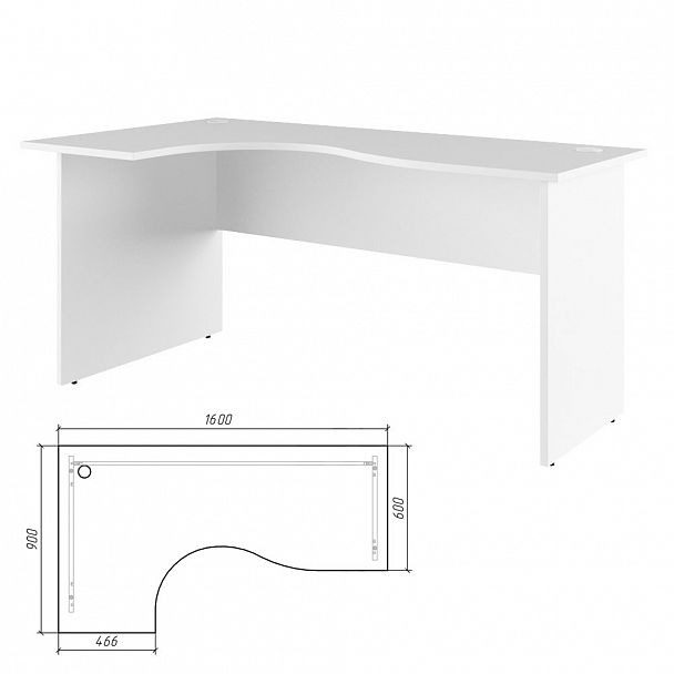 Стол эргономичный Trend 160x90x75 белый - Вид 1