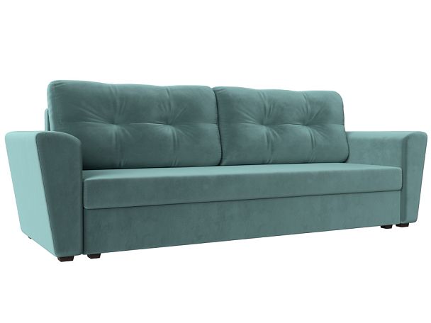 Диван прямой Амстердам Лайт (полностью велюр бирюзовый) - Вид 1