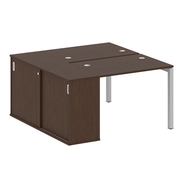 Metal System Quattro Р. ст. с шкафом-купе на П-образном м/к 50БП.РС-СШК-1.1 Т Венге/Серый металл 1410*1475*750 - Вид 1