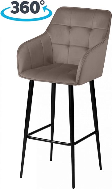 Барное поворотное кресло Мони К, Confetti mocco/черный - Вид 1