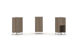 Стайл Проджект Набор стеллажа 1 сторон., 2 яр. SN.NS-211 Вяз Благородный/Металл Белый 387*400*881 - Фото предпросмотра