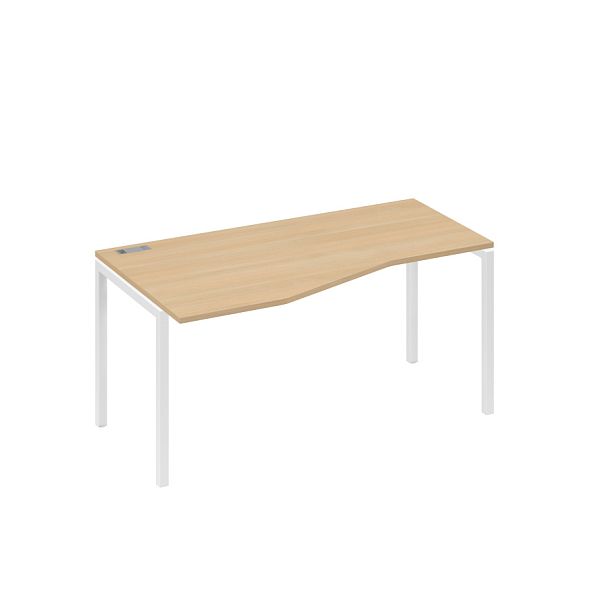 Стол эргономичный левый "Техно" на металлокаркасе DUE A4 А4 Б2 065 БП натуральный дуб / металлокаркас белый - Вид 1