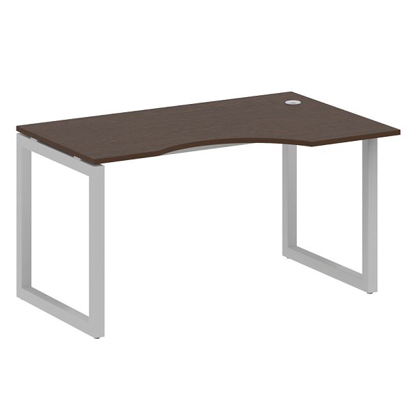 Metal System Quattro Стол криволинейный левый на О-образном м/к 50БО.СА-2 (L) Венге/Серый металл 1400*900*750 - Вид 1