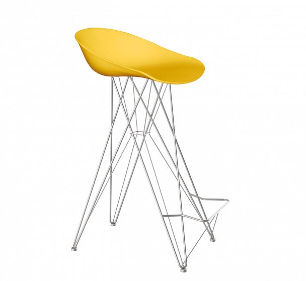 Стул барный Sheffilton SHT-ST19/S66 желтый желтый/хром лак - Вид 1