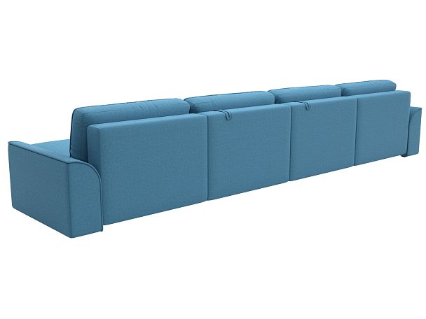 Диван п-образный Лига-048 НПБ лонг Рогожка голубой - Вид 5